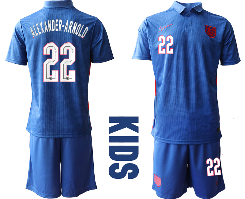 2021 European Cup England away Youth #22 soccer jerseys